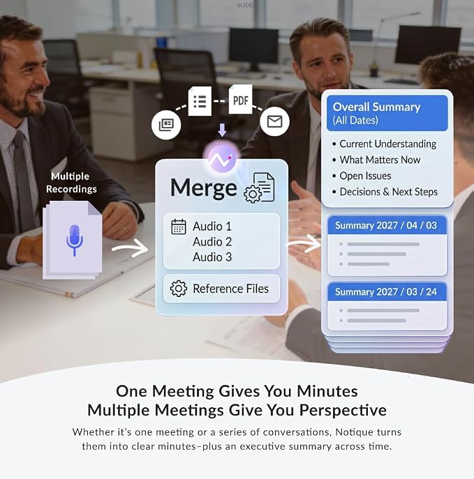 Notique AI Pen | Pocket AI Voice Recorder | Audio Recorder | Discreet Recording Device | AI Summarize & Transcribe for Multi-File & Meeting Timeline | No Monthly Fees