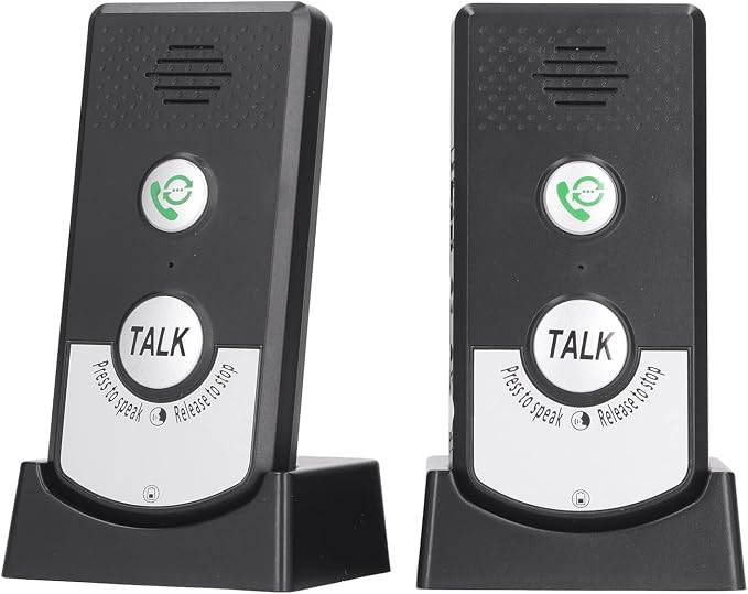 2 Way Talk Voice Intercom Doorbell Long Range Home Caregiver Pager System Indoor Outdoor Black