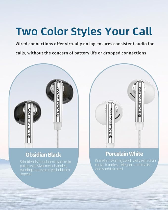 KZ Duet Dual Driver Wired Earbuds in-Ear Headphones for PC, Mobile, Nintendo Switch, Noise Isolating Fit, HD Stereo Earphone Convenient for Travel (Black, Nomic)