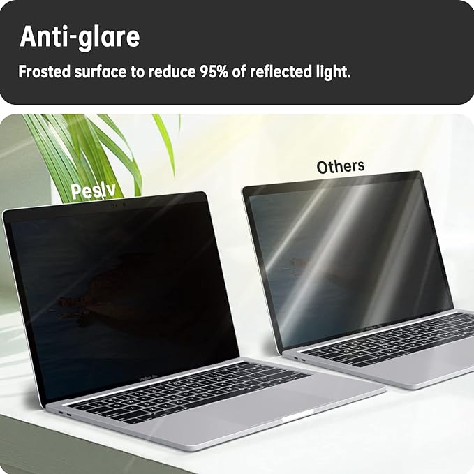 Peslv Magnetic Privacy Screen for Macbook Air 13 Inch (2018-2021, M1) / Macbook Pro 13 in (2016-2022, M1, M2), Removable Anti Blue Light Glare Filter for Mac 13In Laptop