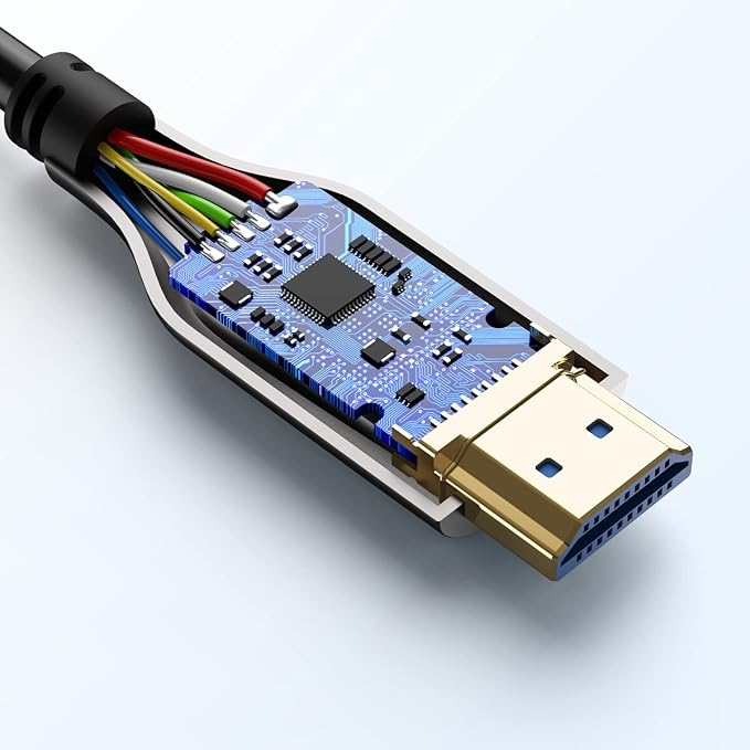 Fiber Optic HDMI Cable 30 Feet, HDMI 2.0, 18Gbps, Supports 4K@ 60Hz, 4:4:4/4:2:2/4:2:0, HDR10, Dolby Vision, HDCP2.2, ARC,3D,Slim and Flexible