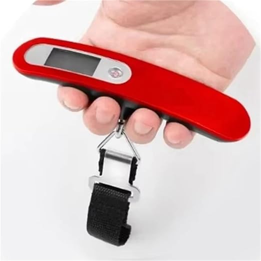 Luggage Weight Scale, Digital Luggage Scale Hand Luggage Electronic Scale Portable Electronic Scale for Travelers Handheld Scale 110 Lbs,for Travel(Red)