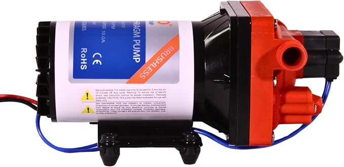 SEAFLO 42W Series 12V DC, 4.0 GPM, 55 PSI Brushless Automatic Demand Diaphragm Water Pressure Pump – Ultra Quiet Operation, Self-Priming, Overload Protection, NSF & UL Certified- 4 Year Warranty!