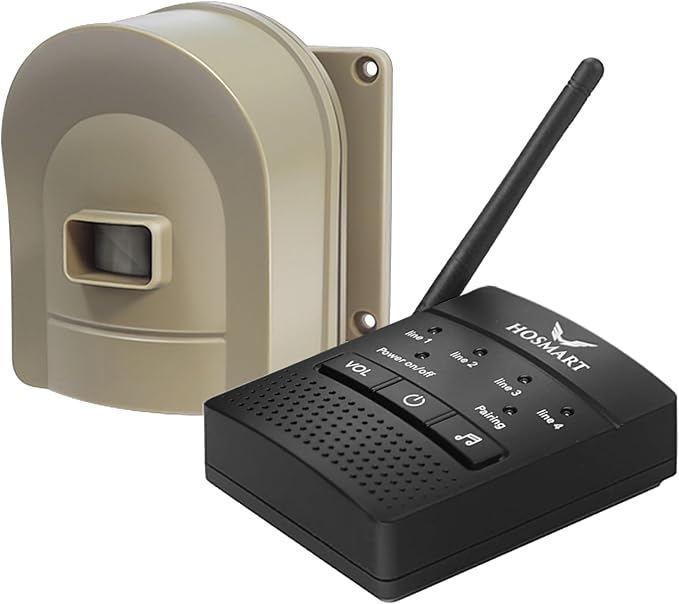 1/2 Mile Hosmart Driveway Alarm Wireless Sensor System & Driveway Sensor Alert System Weatherproof Security Outdoor Motion Sensor & Detector
