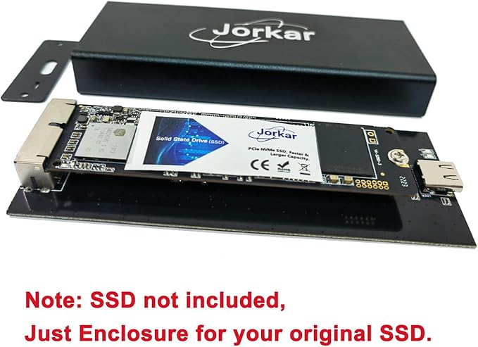 External USB-C 3.2 SSD Enclosure for MacBook Air/Pro 12+16 PIN SSDs, Hard Drive Reader for A1466 A1465 A1502 A1398 SSDs mid 2013-2017, Portable Mac SSD to USB C Adapter Case
