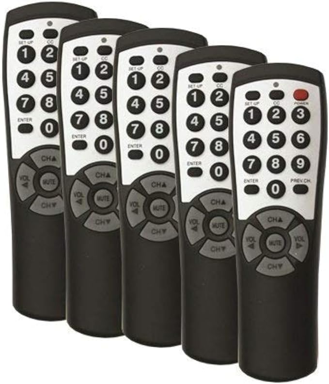 5-Pack Brightstar BR100B Universal TV Remote