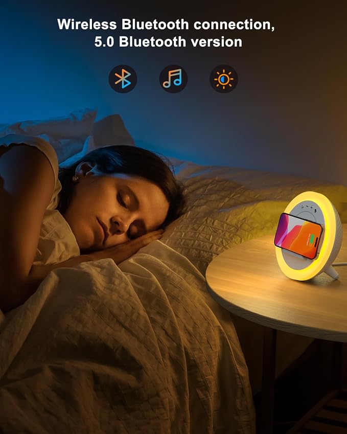 Wireless Charger Speaker with Lights,4 in 1Color Changing Modern Bluetooth Lamp,Personalized Trendy Stuff, Best Birthday Teenage Girls Boys Gifts Ideas
