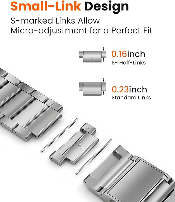 Grade 5 Titanium Band for Apple Watch Ultra 3/2/1 49mm & Series 11/10 46mm,Dual Magnetic Clasp with Adjustable Small Link,Scratch Resistant & Premium Color Matched Metal Band for Men,CRNS02