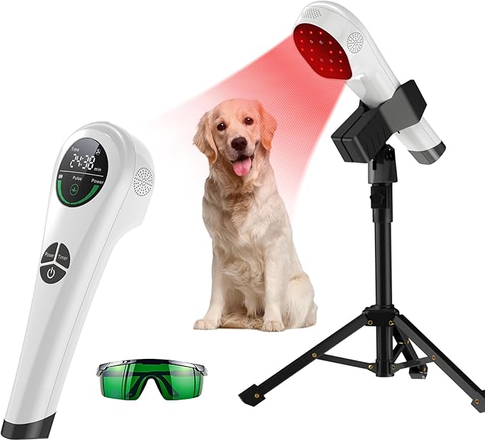 Handheld Red Light Therapy Device - 650nm & 808nm Dual Wave Rechargeable, Portable Cold Laser for Pain Relief in Humans & Pets