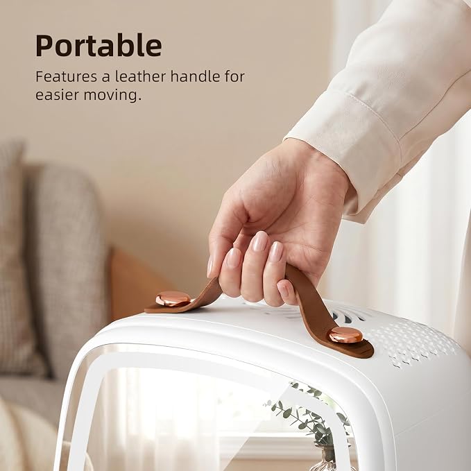 Antarctic Star 6L/8 Cans Makeup Mini Refrigerator with Dimmable LED Light Mirror for Bedroom, Car, Office & Dorm,Portable Small Cooler for Cosmetics,Skin Care,WHITE