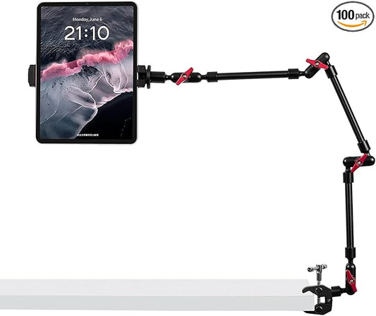 Adjustable Articulating Magic Arm with Clamp and Phone Holder Clip for Desk Mount, Desk Stand, Cell Phone Tripod