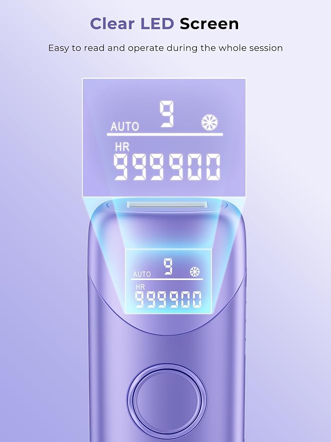 Ubroo Laser Hair Removal with 5℃ Ice Cooling,Hand-held Hair Removal Device IPL Hair Removal for Women and Men,Reduce Hair Regrowth,Full Body Use for Legs,Bikini,Armpits（Purple）