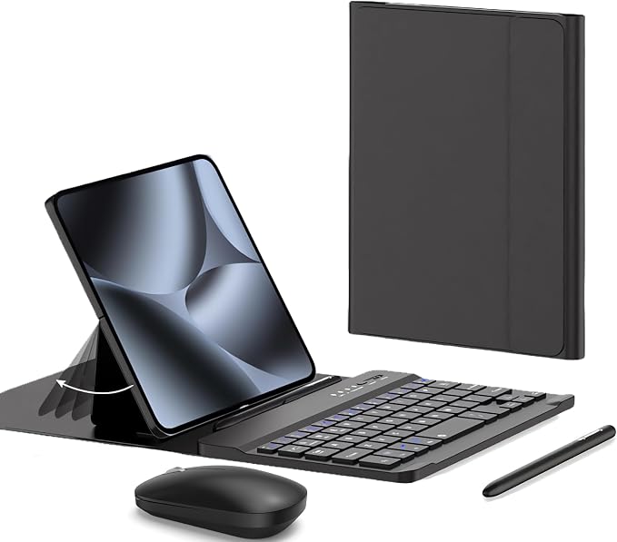 for Google Pixel 10 9 Pro Fold Keyboard and Mouse, Portable Mini Bluetooth Keyboard with Leather Case and Pen, 4 in 1 Travel Set for Pixel 10 Pro Fold Accessories/Motorola Razr Fold 2026
