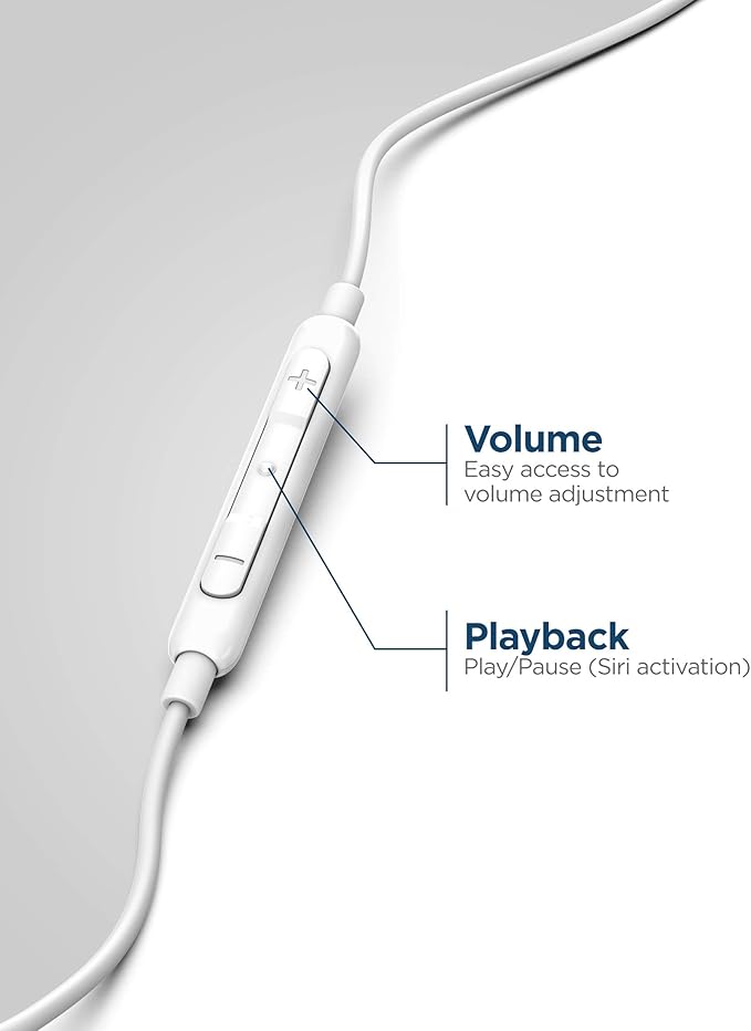 Thore iPhone Earphones (Apple MFi Certified) V120 in Ear Wired Lightning Earbuds (Sweat/Water Resistant) Headphones with Mic/Volume Remote for iPhone 12/13/14 Pro Max - White