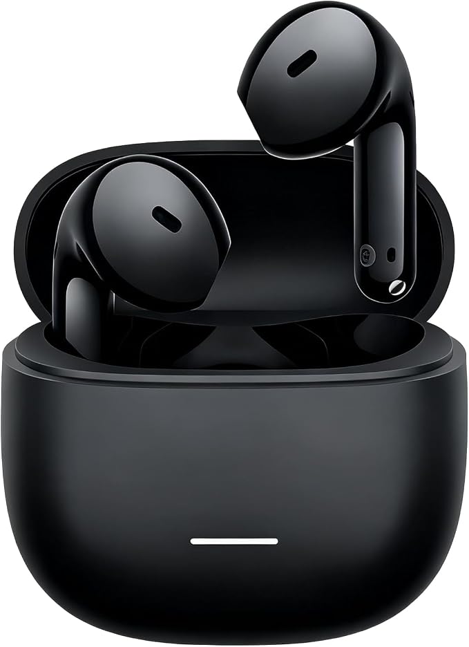 Redmi Buds 8 Active, Wireless Earphones with Semi-in-Ear Design, 14.2mm Titanium Diaphragm Drivers, Bluetooth 5.4, 37H Long Battery Life, Dual Mic AI Noise Cancellation, Google Fast Pair, Black