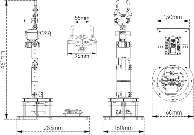 Robotic Arm Kit 6DOF Programming Robot Arm with 6 Servos, Handle, Mechanical Claw, etc, PC Software APP Control with Tutorial for Arduino STEM Education & Engineering Science Kits, LeArm Open Source