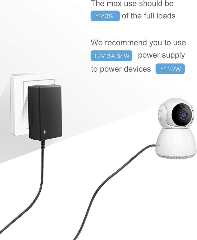 ALITOVE 12V 3A Power Supply DC 12 Volt 3A 36W AC/DC Power Adapter 100~240V AC to DC 12V Converter LED Driver Transformer 5.5mmx2.5mm for LED Strip Light CCTV Cameras System Printer,10-Pack