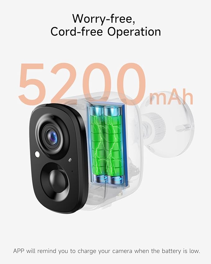 4 Pack 2.5K Security Camera Wireless Outdoor, 2.4G WiFi Battery Powered Outdoor Camera, Magnetic Mount Cameras for Home Security, Color Night Vision, Spotlight, Siren Alarm, 2-Way Talk