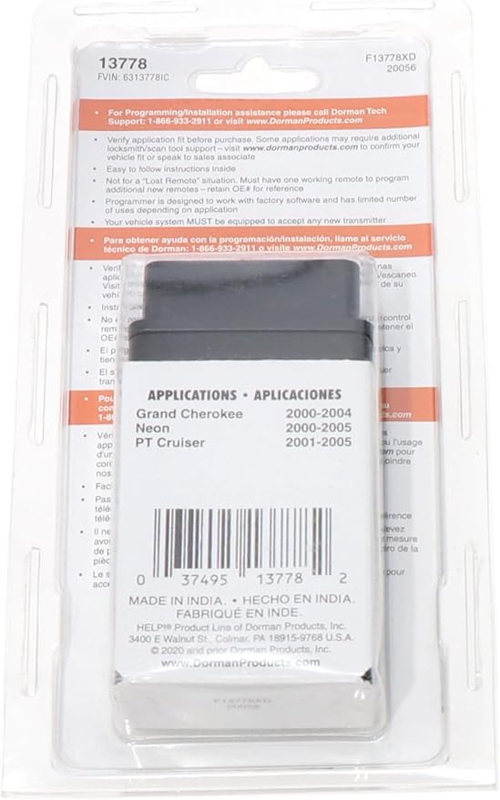Dorman 13778 Patented Keyless Entry Remote 3 Button Compatible with Select Models (OE FIX)