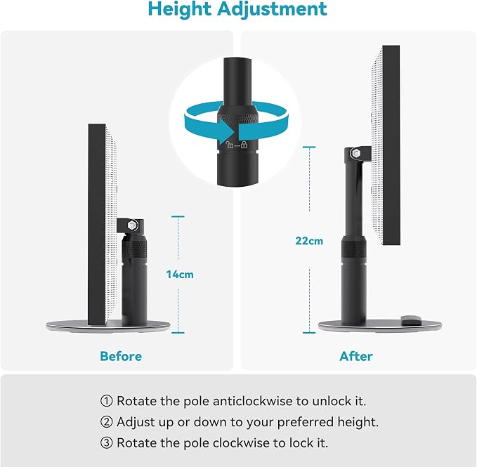 Tiltable Stand for Echo Show 21 and Show 15 (1st, 2nd Gen), Rotatable Table Holder for Alexa 21, Metal Desktop Base for Echo 15