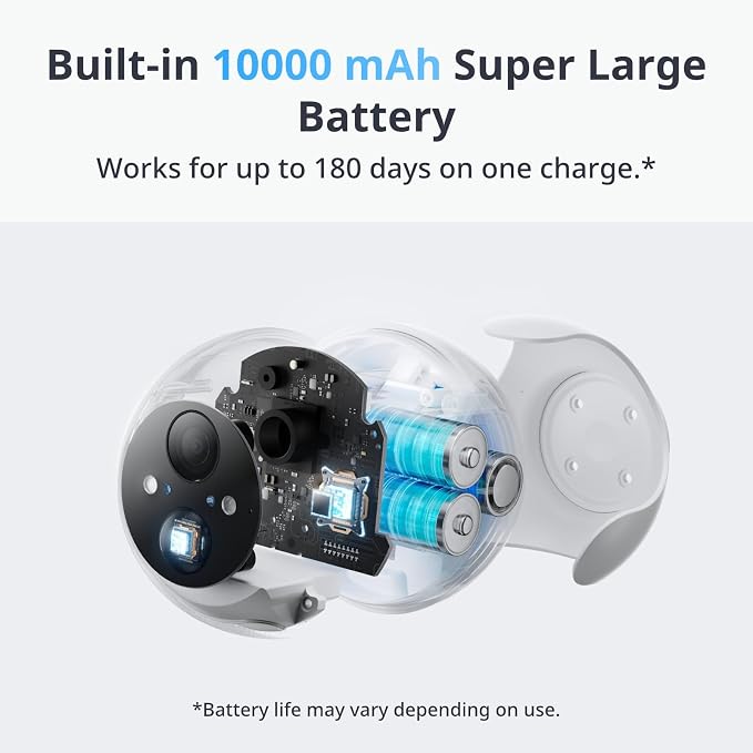 SwitchBot Wireless Security Camera 2K, Waterproof Outdoor Camera with 10000mAh Battery Powered, Color Night Vision, AI Human/Pet Motion Detection, Alexa Compatible, 256GB Local & Cloud Dual Storage