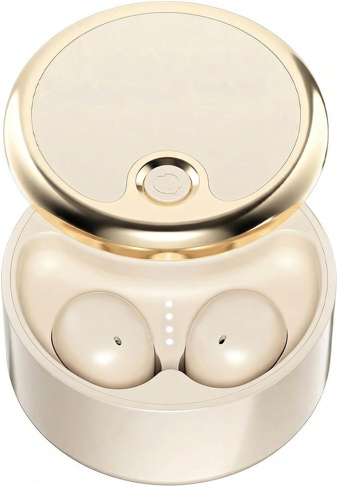 Wireless Sleep Earbuds for Side Sleepers, Noise-Reduction in-Ear Headphones with Deep Bass, Miniature Invisible Buds for Small Canals, Stay-in Design for Mobile Devices (Lunar White)