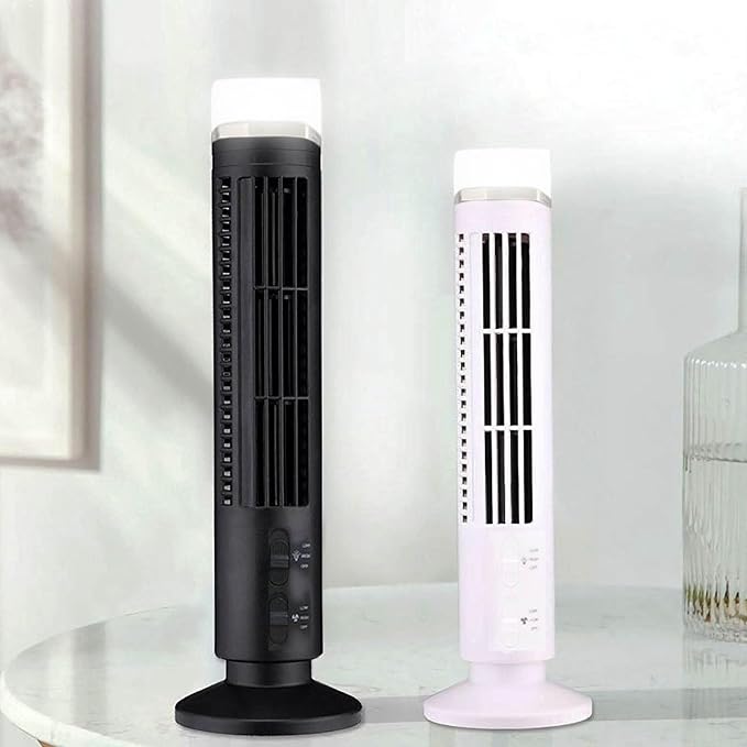 Bladeless Tower Fan Portable Desk Fan with LED Light Quiet Operation for Home Bedroom Office Office Tower Fan Personal Cooling Fan