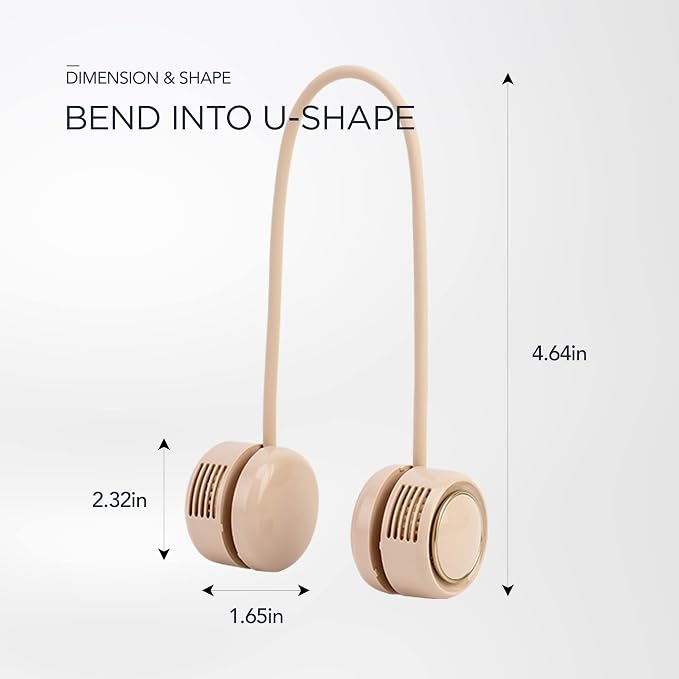 Dansoon Bladeless Neckband Rechargeable Portable Fan - Curling Beige