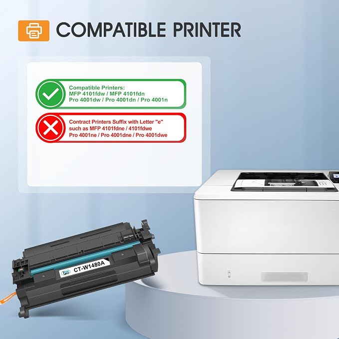 148A W1480A Toner Cartridge Black 4001n 4101fdw 148X Compatible Replacement for HP 148 148A W1480X for HP LaserJet Pro MFP 4101fdw 4101fdn Pro 4001dw 4001dn Printer Ink (4 Pack with Chip)