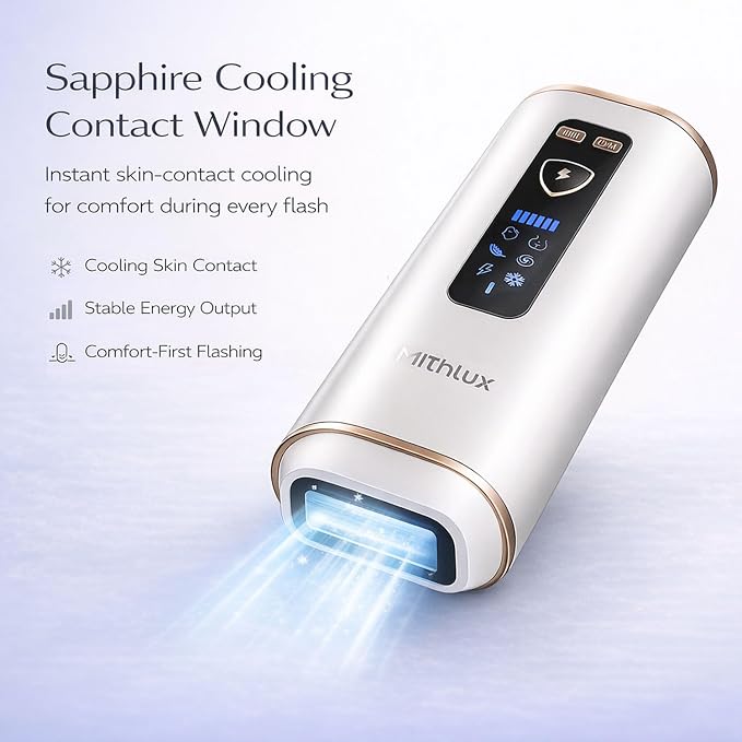 Laser Hair Removal Device for Women, IPL Hair Removal with Sapphire Cooling, At-Home Hair Remover for Face Body Bikini Underarms Legs | Gentle Cooling Comfort for Hair Removal