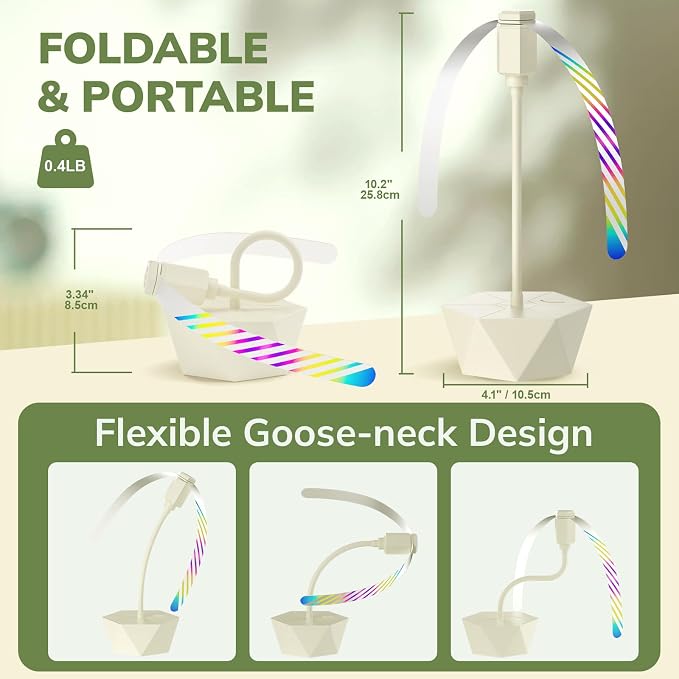 Grete Gotye Portable Battery Powered Fly Fans for Tables Up to 15 Hours Working Time, 6-Pack Indoor Outdoor Food Fan with Flexible Goose-Neck Blades for Home Restaurant Party Picnic Patio BBQ, Beige