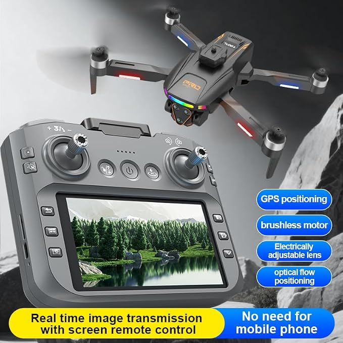 LF678 GPS Drones with Camera for Adults 4K, RC Drone with 4.5" HD Screen on Controller, 60 Mins Flight, Long Range Transmission, 360° Obstacle Avoidance, Follow Me, Auto Return, Brushless Motor, QuickShots, Lightweight and Foldable Quadcopter for Begin...
