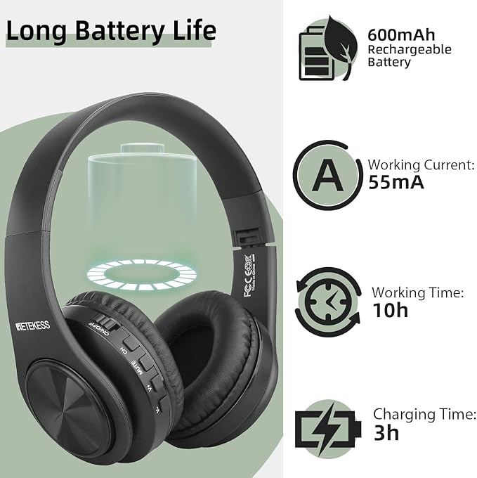 Retekess TA005 Wireless Headphones for TV Watching, TV Headphones for Seniors with Transmitter, Support A/B Channel, AUX, RCA and Optical Input for Elderly, Family (Pack of 1)