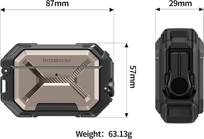 MOBOSI for AirPods Pro 3 Case [IP68 Waterproof Case for iPods Pro 3&Compatible with MagSafe] Military Grade Protective Earpods Pro3 Cover with Secure Lock, Keychain & Phone Stand (2025),Champagne