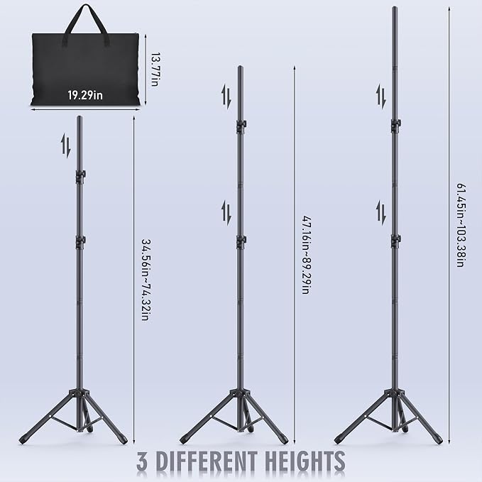 Backdrop Stand Kit - 6 Widths, 10x8.5ft Adjustable Background Stand for Parties & Studio Photography