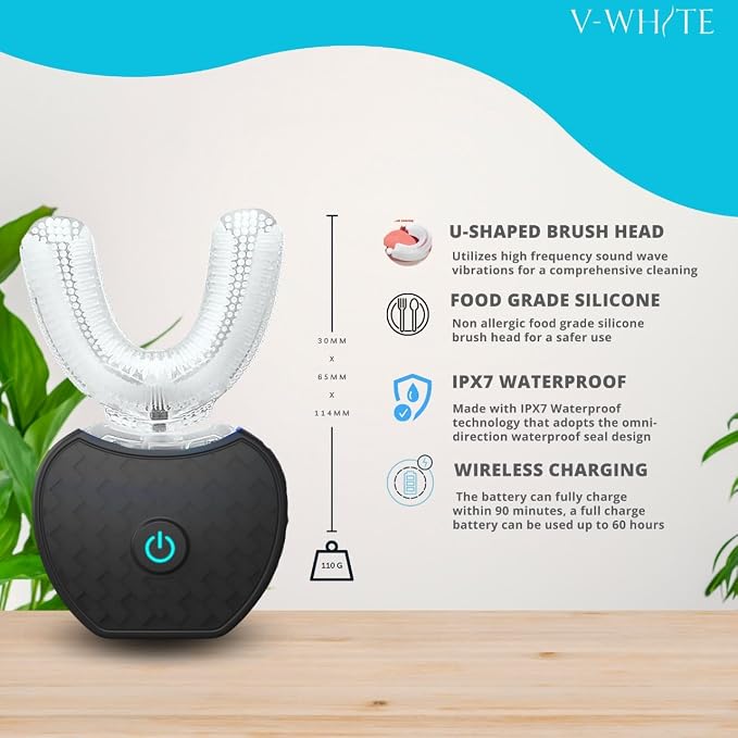 V-WHITE Ultrasonic Toothbrush Bundle: Ultimate Oral Care for The Whole Family Includes 1 X Electric Toothbrush for Adult, 1 X Electric Toothbrush for Kids and 1 X Foam Toothpaste for Kids