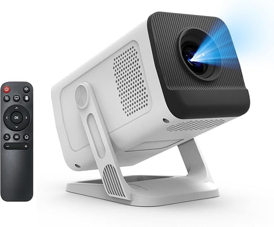 [Compatible with Netflix] Mini Projector with WiFi and Bluetooth,Native 1080P Smart Projector 4K Supported,Auto Vertical Keystone,210° Rotatable,Suitable for TV Stick, HDMI, USB, Smartphone, Laptop(L)