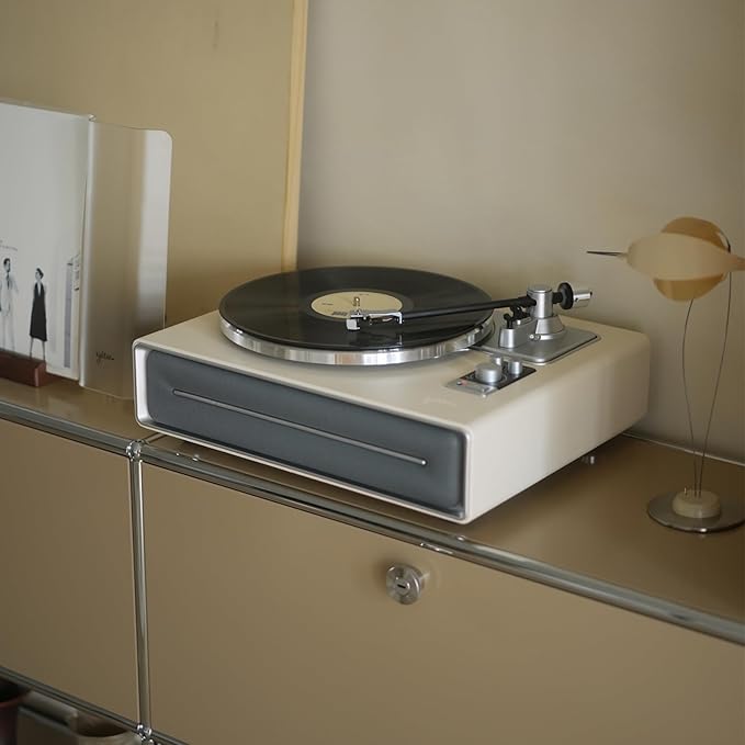 syitren SEVIA Record Player Vintage Turntable for Vinyl Records with Built-in Speakers Bluetooth Retro Phonograph