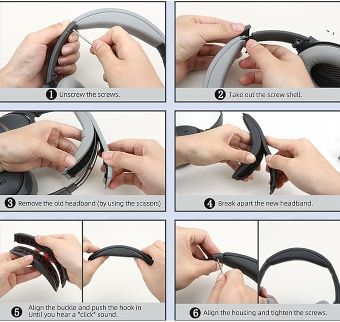 Ear Cushions and Headband Cushion Foam for Bose QuietComfort 45 (QC45) Headphones Accessories Easy to Install （45） (（45-Sky Blue）)