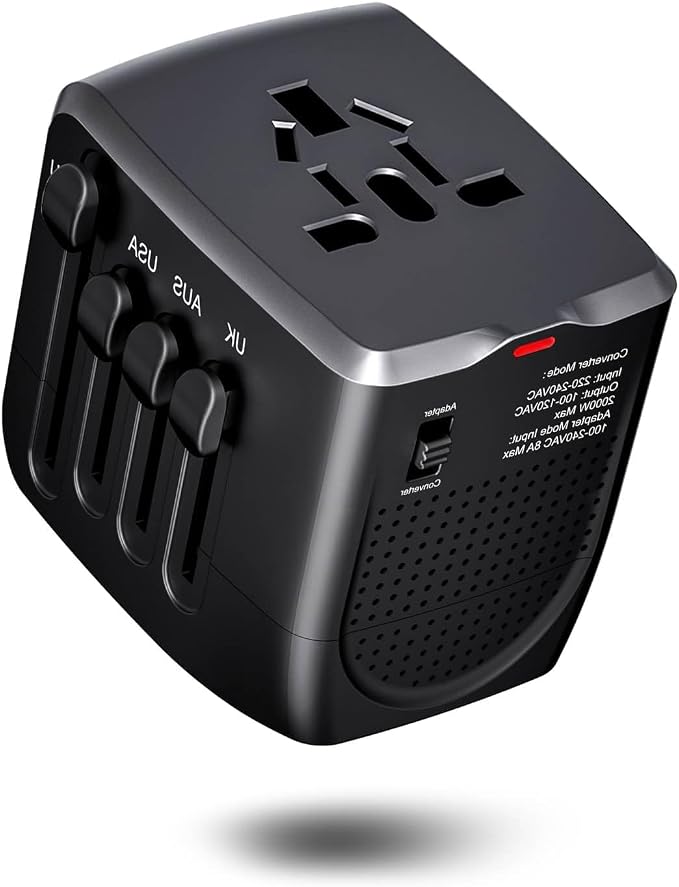 220 V to 110 V Voltage Converter, 20 W PD, Reduces 220 V to 120 V, U.S. to Europe Travel Converter for Over 80 Countries, Including Most European Countries, France, Germany, Italy and Australia