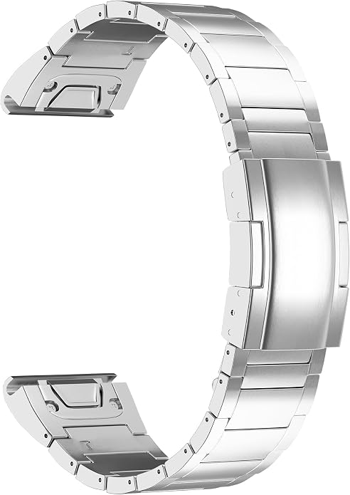 LDFAS Fenix 8/7X/6X/5X Plus Band, 26mm Titanium Metal Quick Release Easy Fit Watch Strap with Double Button Clasp Compatible for Garmin Fenix 7X Pro/6X Pro/5X Plus/Enduro 3/tactix 7 Bands