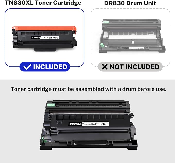 Compatible TN830XL Toner Cartridge Replacement for Brother TN830XL TN830 XL TN-830XL Work with HL-L2405W HL-L2460DW HL-L2420DW HL-L2480DW DCP-L2640DW MFC-L2820DW MFC-L2900DW Printer (4 Pack)