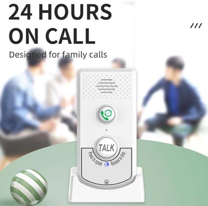 Intercoms Wireless For Home 2 Way Talk Doorbell Voice Intercom, Walkie Talkies Long Range 1000ft Caregiver Pager Intercom Intercomunicador Indoor Outdoor System for Home Hospital Office (White)