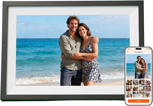 10.1" Digital Picture Frame, 1280 * 800 HD Touch Screen Digital Photo Frame, Support Micro SD Card, AI-Generated Images, Auto-Rotate, Share Moments Remotely via APP, Gifts for Famliy, Friends
