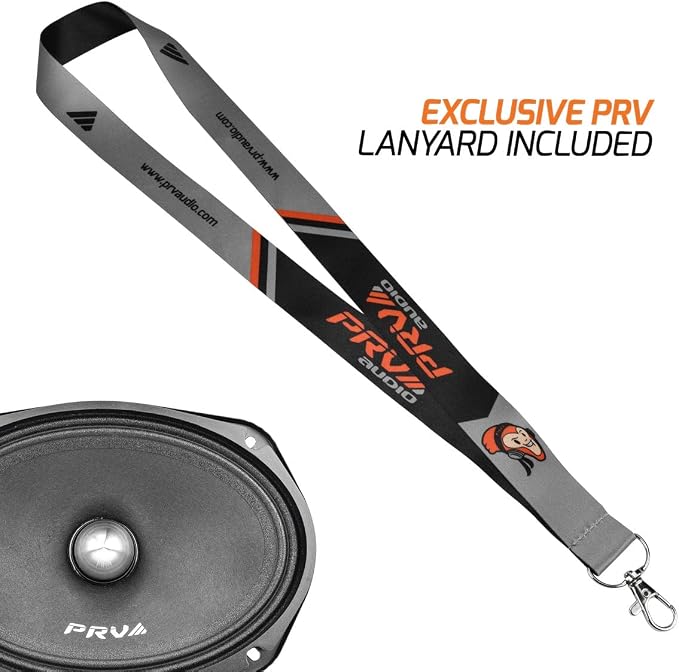 PRV AUDIO 2X 69MR500-4 Bullet Midrange 6x9 Speakers 500 Watts Program Power, 4 Ohm High Performance Pro Car Audio Loudspeaker with 1 Exclusive Lanyard (2 Speakers)