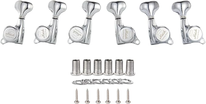 KAISH 18:1 Gear Ratio Guitar Locking Tuners Machine Heads Guitar Locking Tuning Keys Pegs for Strat/Tele/LP/SG most Electric or Acoustic Guitars Chrome