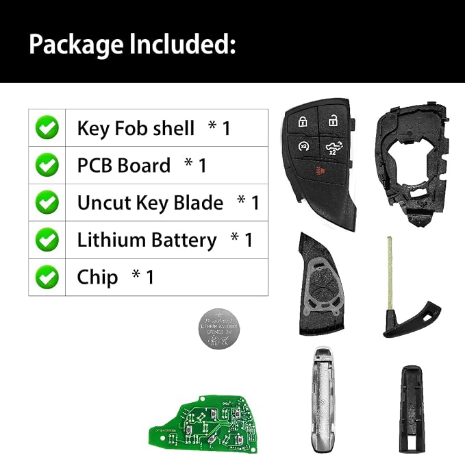 2 Keylessbest Replacement for 2021 2022 2023 2024 2025 Chevrolet Silverado Key Fob Remote Control YG0G21TB2 5 Buttons 433MHz