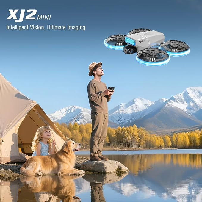 HD Camera Drone with LED Body Lights Foldable Screen Controller Brushless Motor RC Quadcopter Headless Mode 360° Flips, Under 250g Lightweight Portable Drones for Adults Beginners Outdoor Travel Video