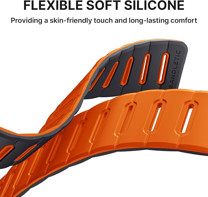 Bandletic Double Sided Magnetic Band Compatible with Apple Watch Bands for Men Women 49mm 46mm 45mm 44mm 42mm, Soft Replacement Loop Strap for iWatch series 11 10 9 8 7 6 5 4 3 2 1, SE3, Ultra 3 2 1