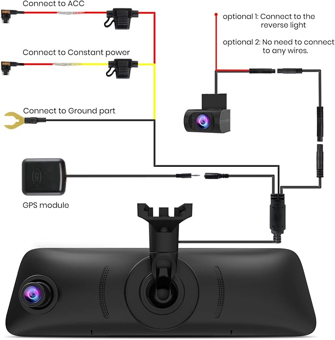 AUTO-VOX V5PRO 1080P 9.35'' OEM Rear View Mirror Camera, Full Laminated Ultrathin Touch Screen Mirror Dash Cam Front and Rear with No Glare, Super Night Vision Car Backup Camera Mirror